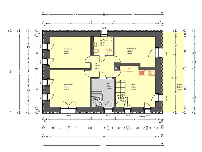 Wohnen wie im Eigenheim: 5-Raum-Maisonette, Terrasse, Garten, Erstbezug, Energiesparhaus – Erdgeschoss