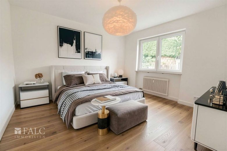 Komplett renovierte Luxus Maisonette im Grünen – Zimmer 2 (virt. möbliert)