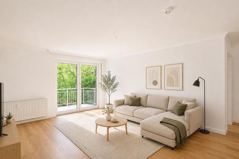 provisionsfrei: Erstbezug nach Modernisierung | 2-Zimmer, Balkon, Aufzug, Küche – Einrichtungsvorschlag