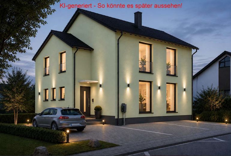 Freist. Haus 160m2 mit Grundstück 858m2 Überherrn Altforweiler Saarlouis + Baugrundstück von privat – KI-Bild, Idee für Renovierung