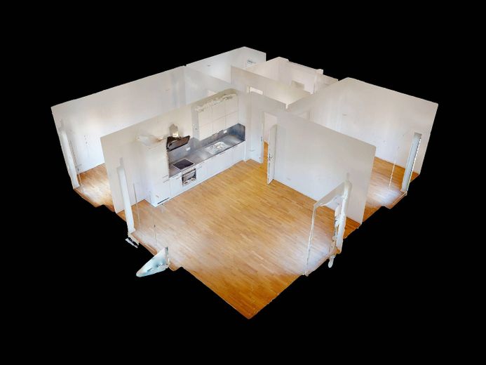 Friedenauer Höhe'de 3 odalı, ankastre mutfaklı ve balkonlu yeni yapı hayali – 3D-Ansicht Grundriss