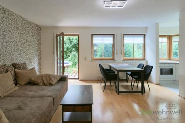 (EF1392_M) Dresden: Bannewitz, möblierte 2-Zimmer-Wohnung mit überdachter Terrasse, TG-Stellplatz inklusive
