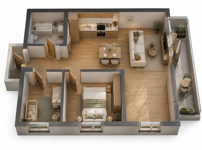 Moderne Dreiraumwohnung mit Aufzug und Terrasse in ruhiger Lage von Leipzig Thekla – Foto 5