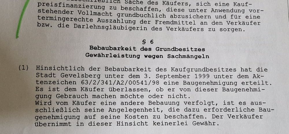 KV §6, Baugenehmigung