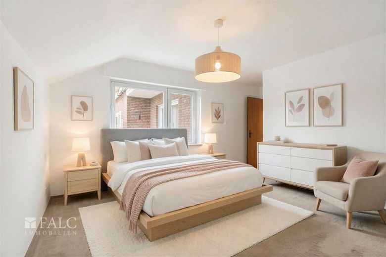 Wohnen mit Perspektive: Einfamilienhaus inklusive Einliegerwohnung auf 878 m² Sonnengrundstück – Schlafzimmer_EG - (KI generiert)