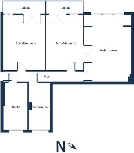 Provisionsfrei: 111 m² Altbau-Kapitalanlage mit 2 Südbalkonen, Helmholtz-Kiez Prenzlauer Berg – Grundriss Schematisch