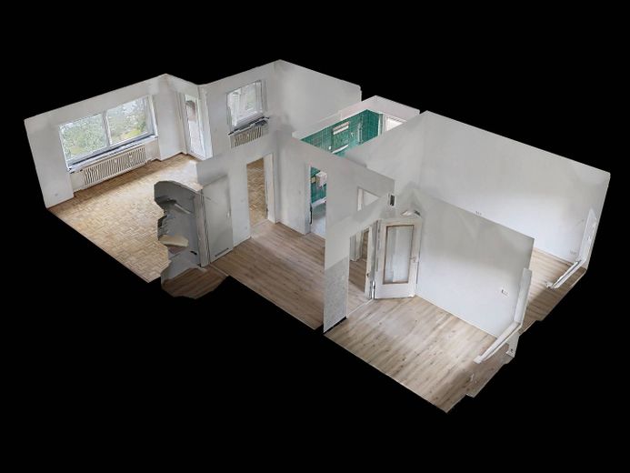 Luminoso bilocale ben distribuito con BALCONE e bagno con vasca a Bielefeld-Senne – 3D-Ansicht Grundriss