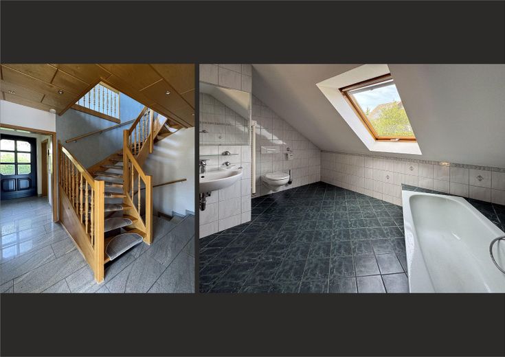 Treppe und Badezimmer 1.OG