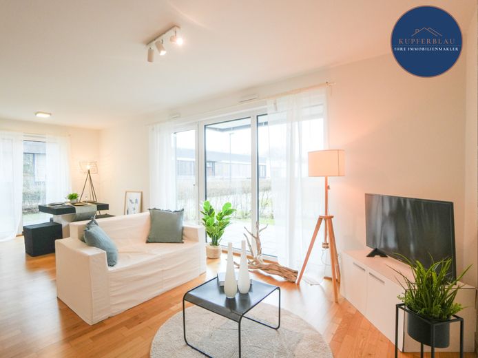 Moderne 2-Zimmer-EG-Eigentumswohnung mit Terrasse und Stellplatz in Bonn-Hochkreuz – Wohnbereich