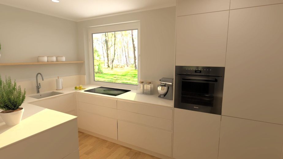 Wannsee · Erstbezug nach Kernsanierung · 3-Zi-Wohnung mit Süd-West-Balkon im Grünen · provisionsfrei – Küche Ansicht 1 (Visu)