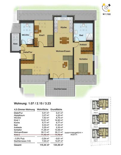 Exklusive neuwertige Traumwohnung: Klimatisiert, voll möbeliert - – Grundriss