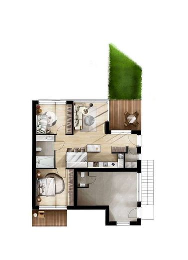 Wohnen mit Stil, Ruhe und Gestaltungsfreiheit in Oberwiehl – Grundriss Wohnung 9