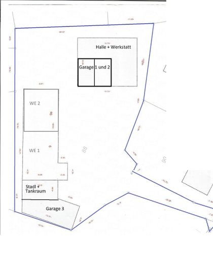Wohnen und Gewerbe / großzügiges Mehrgenerationenanwesen 1.580 qm mit Halle / Nahe München – Übersicht Grundstück