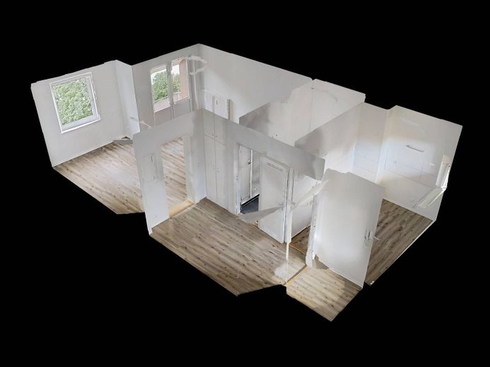 Geräumiges Single-Apartment mit BALKON – 3D-Ansicht Grundriss