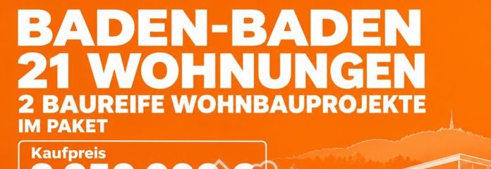BADEN-BADEN – 21 अपार्टमेंट – निर्माण के लिए तैयार आवासीय परियोजनाएँ एक पैकेज में