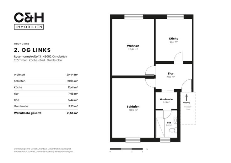 Befristet ab 01.11.: Helle 2-Zimmer-Wohnung mit 71 m², frisch renoviert, in Osnabrück – Foto 5