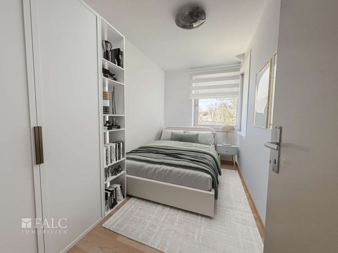 Stadtleben genießen: 2-Zimmerwohnung mit Balkon in zentraler Lage – Schlafzimmer