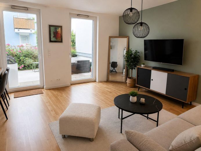 3-Zimmer-Neubauwohnung in Friedrichshain Bezugsfrei ab November 2026 – Wohnzimmer
