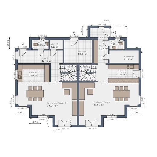 +++Twój wymarzony dom dla dwóch szczęśliwych rodzin+++Tel:0172/3023080 – Grundriss Erdgeschoss