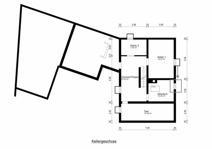 Architektenvilla in ruhiger Höhenlage mit Panoramablick und großem Grundstück – Grundriss KG