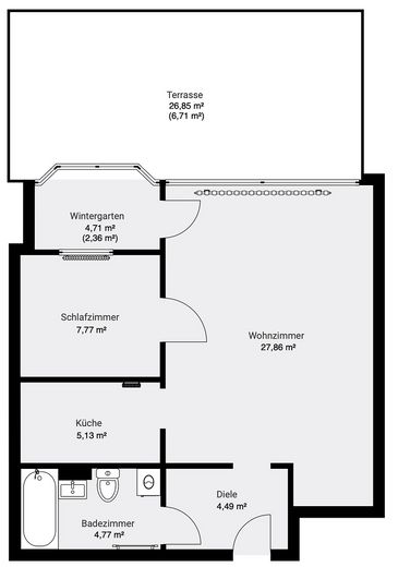 Modern 2-kamerappartement met groot terras, parkeerplaats & toplocatie in Bremen-Findorff – Foto 15
