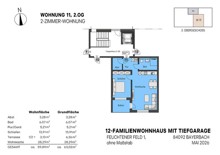 KfW 40 QNG|  Neubau | 3-Zimmer-Eigentumswohnung | Aufzug | Tiefgarage – Foto 13