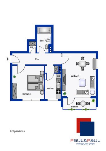 Wohnen auf Zeit: 2-Zimmer-Wohnung in Hamburg-Meiendorf – Grundriss der Wohnung