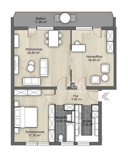 Singles &amp; DINKS aufgepasst: Top-Lage am Grüneburgweg – Grundriss