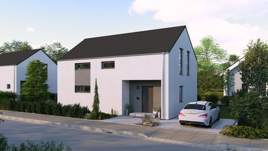 ARCHITEKTUR MIT WEITBLICK – Ansicht Eingang Satteldach