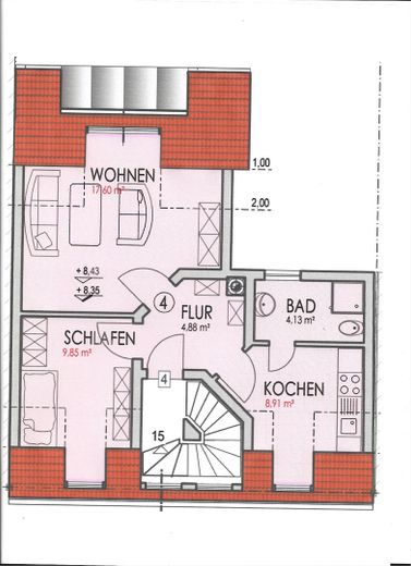 Provision frei! Gepflegtes 4 Familienhaus in Innenstadtlage von Worms – – DG