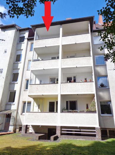 Rückansicht mit Balkon