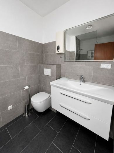 RESERVIERT! Zentral gelegene Erdgeschosswohnung mit Balkon, moderner Küche und renoviertem Bad – Badezimmer