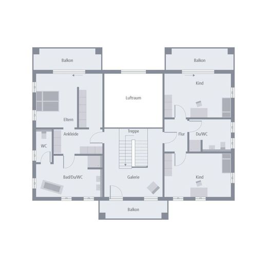 STADTVILLA MIT SÜD­STAA­TEN­FLAIR – Grundriss Obergeschoss