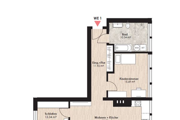 Platz zum Wohlfühlen: großzügige 3-Zimmer-Wohnung mit durchdachtem Grundriss