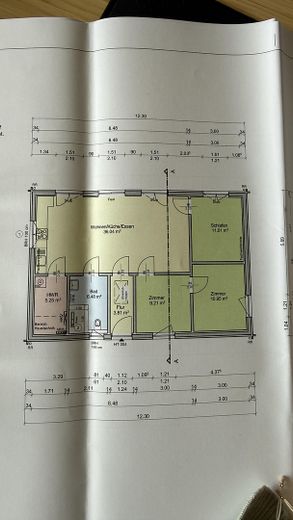 Jak nowy drewniany bungalow klasy A+ w pobliżu Eidery – ogród, widok na pola, bez prowizji – Grundriss Hausfläche 100 m2