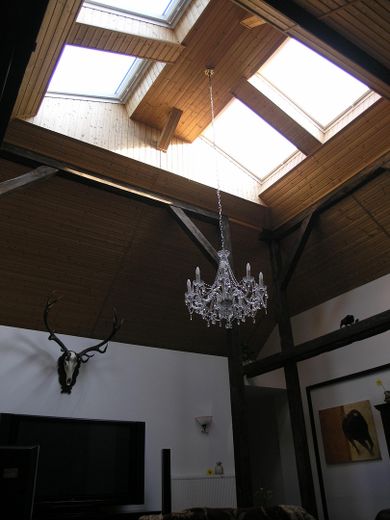Exklusiv DG-Penthouse JAGDSCHLOSS 20km von L-Bhf 210m², 40m² Dachterrasse, Park, See, 2 Bäder – ca 6-7m Deckenhöhe Wohnen