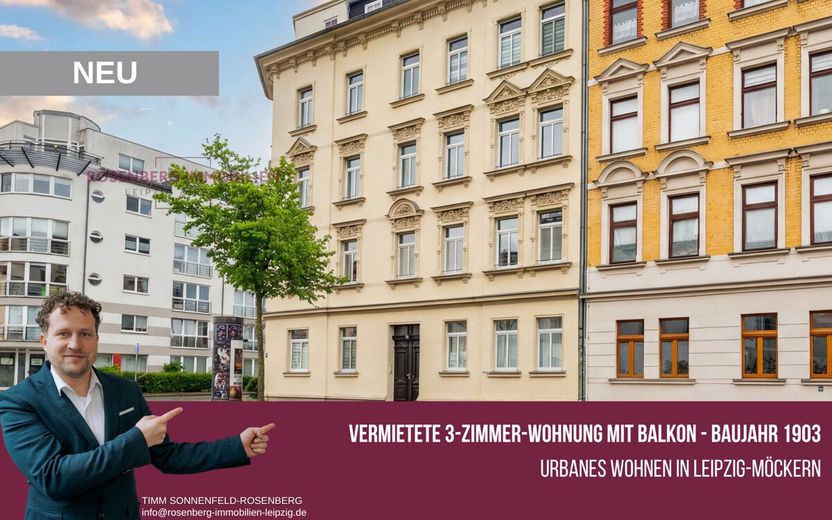 Charmante 3-Raumwohnung mit Balkon im beliebten Stadtteil Möckern! – Immobilie in Leipzig zu verkaufen_3 Raumwohnung_Rosenberg Immobilien Leipzig_Titelbild