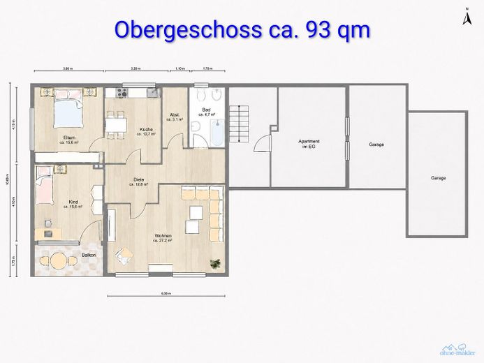 Casa bifamiliar independiente con apartamento y 3 garajes – Foto 18