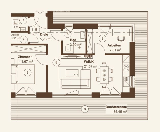 Kompaktes Penthouse mit großem Wohngefühl – Foto 2