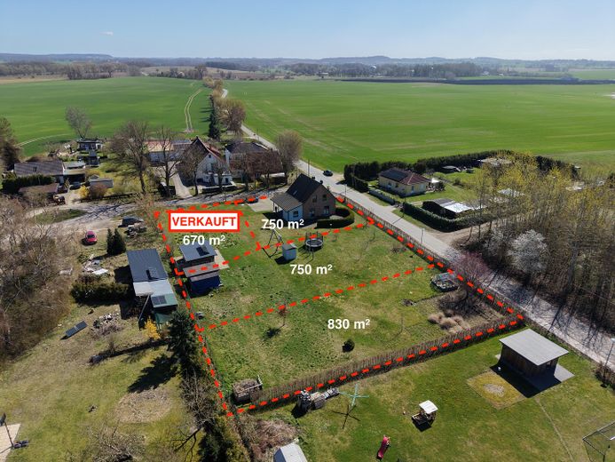 Provisions- und bauträgerfrei: Voll erschlossenes Baugrundstück in Kartlow – 10 Min. bis Wismar! – Luftbild