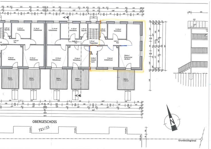 Lichtdurchflutete und neu renovierte 3,5-Zimmer Wohnung mit Terrasse und EBK - Nr. 4 – Grundriss