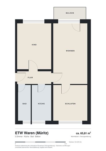 Sofort einziehen oder vermieten! Modernisierte 3-Zimmer-Wohnung in Waren - wohnen nahe der Müritz – Foto 11