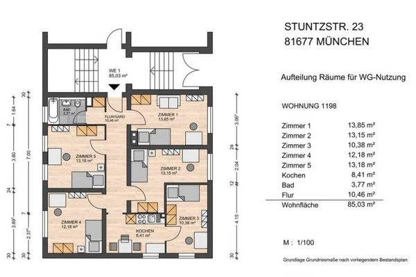 Nowo utworzone mieszkanie współdzielone dla 5 osób