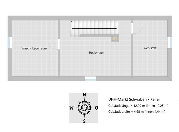 Keller mit beheiztem Hobbyraum