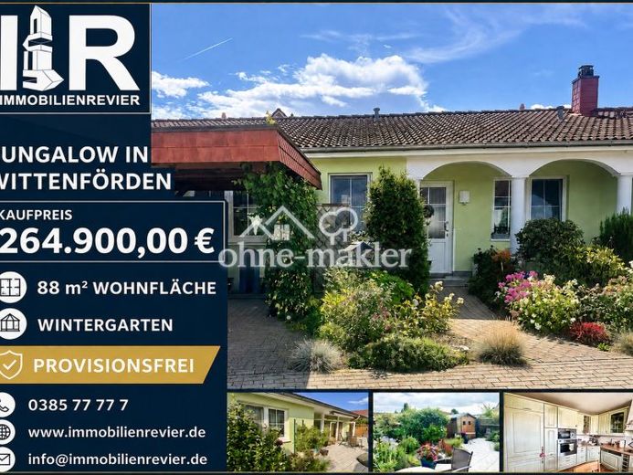 Provisionsfreier Reihenbungalow mit Wintergarten und gepflegtem Garten in Wittenförden – फोटो 1