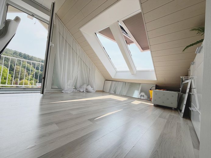 Appartement-galerie de 3 pièces avec deux loggias, balcon et vue dégagée sur Höchst. – Arbeitszimmer
