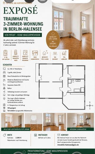 DREAM 3-ROOM APARTMENT IN BERLIN-HALENSEE – Photo 1