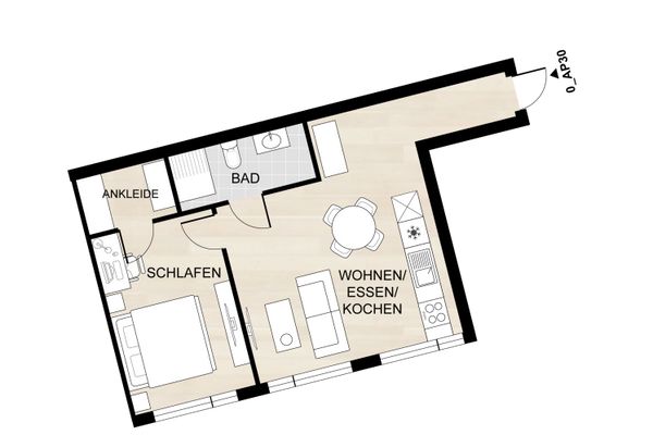 Vista su Badenweiler * Appartamento ristrutturato e arredato di 2,5 locali * 46 mq