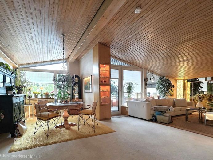 Zentrum vor der Tür - Natur vor dem Fenster! Penthouse in kleiner Einheit – Wohn-Essbereich