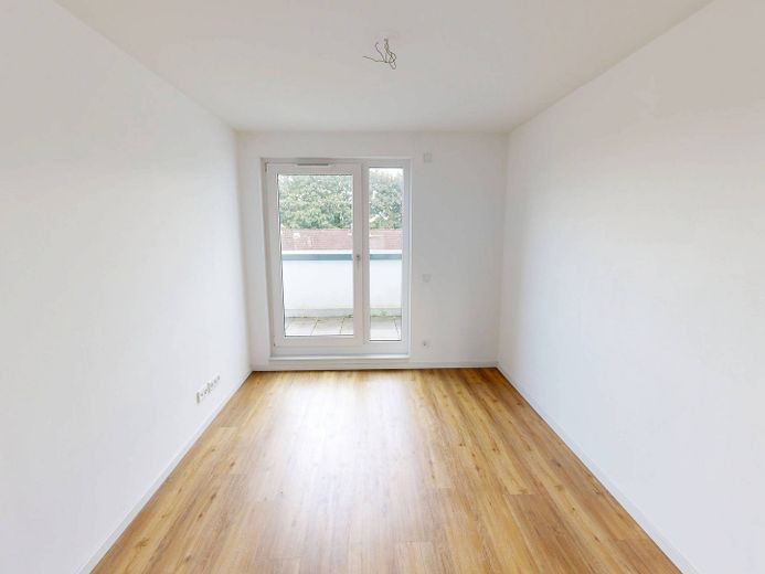 RÊVE DE NEUF : Appartement exclusif de 3 pièces avec cuisine équipée et grande terrasse sur le toit à Langenhorn – Ansicht I: Schlafzimmer I